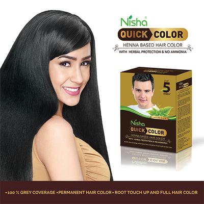 Nisha Quick Henna Hair Color - Natural Black 60 gm - Crème