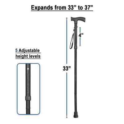 MCP Folding Walking Stick - Black - Walker & Walking Stick