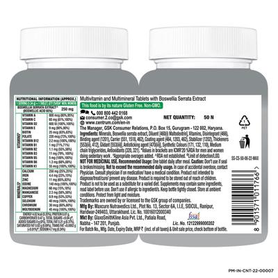 Centrum Adults 50+ Multivitamins Tablets 50's - Multi-Vitamins