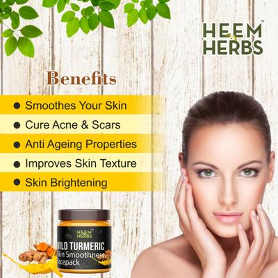 Heem & Herbs Skin Smoothness Face Pack - Wild Turmeric 80 gm - Face Packs