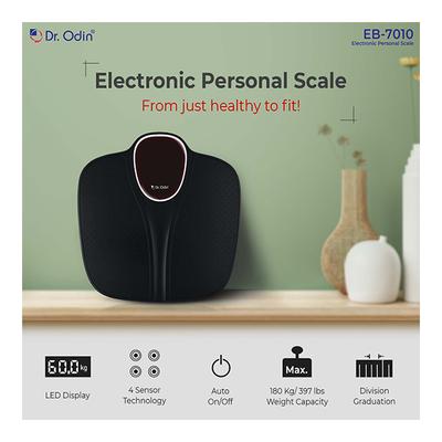 Dr. Odin Electronic Personal Weighing Scale - Black (EB-7010) - Weighing Scale