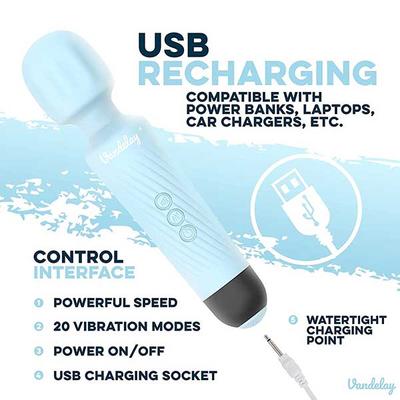 Vandelay Magic Mate Body Massager - Light Blue - Massagers