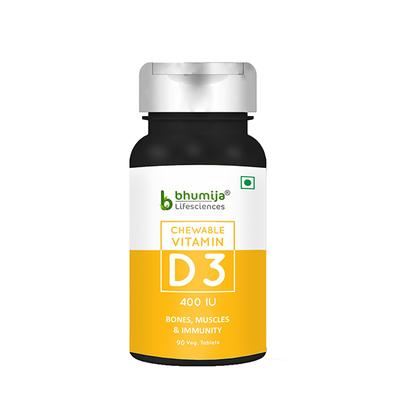 Bhumija Lifesciences Chewable Vitamin D3 400 IU Veg Tablet 90's - Multi-Vitamins