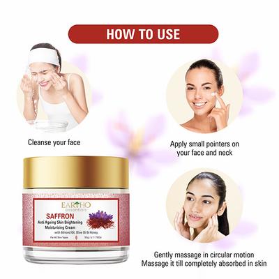 Eartho Essentials Anti Ageing Skin Brightening Moisturising Cream - Saffron 50 gm - Creams/Oils/Lotions