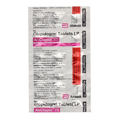 ABCLOPID 75mg Tablet 15's - Blood Clot-Ant