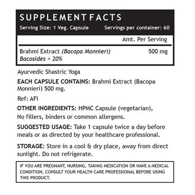 INLIFE Brahmi Extract Capsules 60's - Mental Health