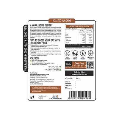 NourishVitals California Roasted Almonds Seeds 200 gm - Nutritional Bars