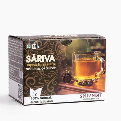 S N Pandit Sariva Tea Bags - Ginger 25's - Speciality Medicines