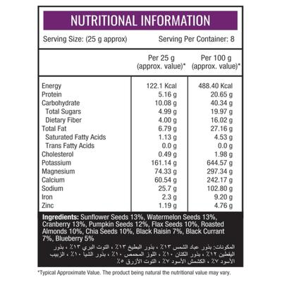 Mom & World Superfood Seeds Nuts & Berries Mix 200 gm - Nutritional Bars
