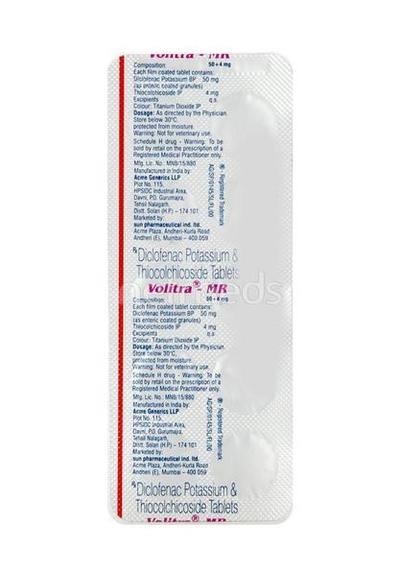 Volitra MR Tablet 10'S - Muscle Cramps/Spasticity-Mus