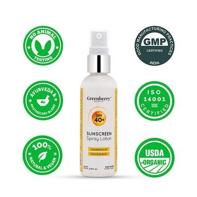 Greenberry Organics SPF 40+ Sunscreen Spray Lotion 100 ml - Face Sunscreen