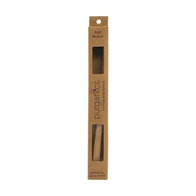 Purganics Bamboo Medium Toothbrush Adult - Black - Toothbrushes