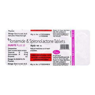 DURITE PLUS 10 Tablet 10's - Hypertension-Diu