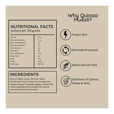 Snack Amor Quinoa Muesli (Pack of 2 x 150 gm) - Nutritional Bars