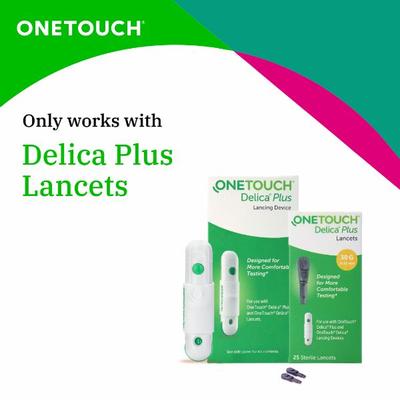 OneTouch Delica Plus Lancing Device + 25's Free Lancets - Blood Glucose Monitors/Strips