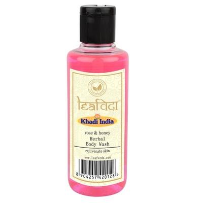 Khadi Leafveda Herbal Body Wash - Rose & Honey 210 ml - Shower Gels & Body Wash