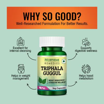 Morpheme Remedies Triphala Guggul Supplements 500mg Extract 60's - Herbal Dietary Supplement