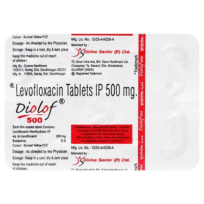 DIOLOF 500 Tablet 5's - Bacterial Infections-Qui