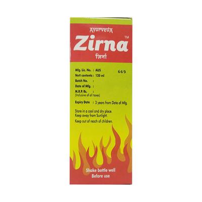 Zirna Fast Acting Nature's Therapy Antacid Tonic 120 ml - Acidity & Gas Relief