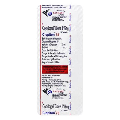 CLOPITON 75mg Tablet 10's - Blood Clot-Ant