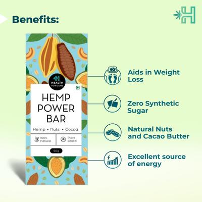 Health Horizons Hemp Power Protein Bar (Pack of 2 x 50 gm) - Nutritional Bars