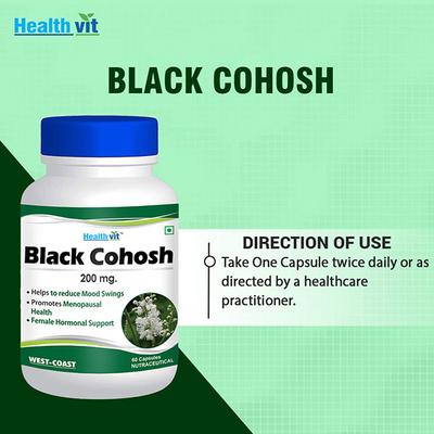HealthVit Black Cohosh 200 mg Capsule 60's - Herbal Dietary Supplement