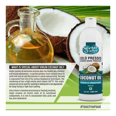 Nectar Valley Cold Pressed Virgin Coconut Oil 500 ml - Health Products