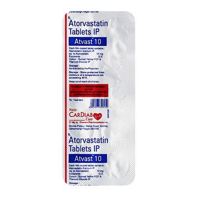 ATVAST 10mg Tablet 10's - High Cholesterol-Dys