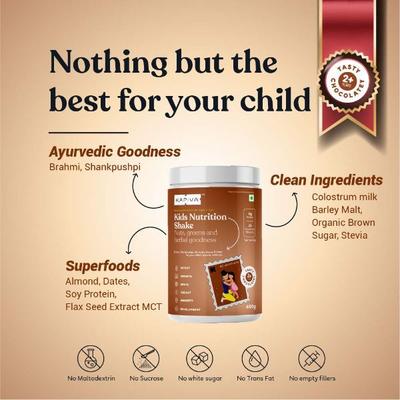 Kapiva Kids Nutrition Shake Powder - Tasty Chocolate (2-7 yrs) 400 gm - Health Products