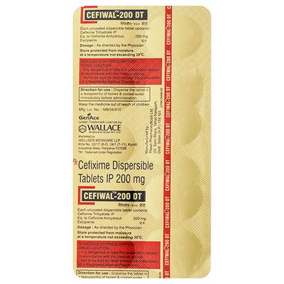 CEFIWAL DT 200 Tablet 10's - Bacterial Infections-Cep