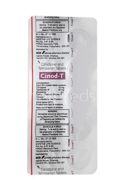 Cinod T 10mg Tablet 10'S - Hypertension-Ana