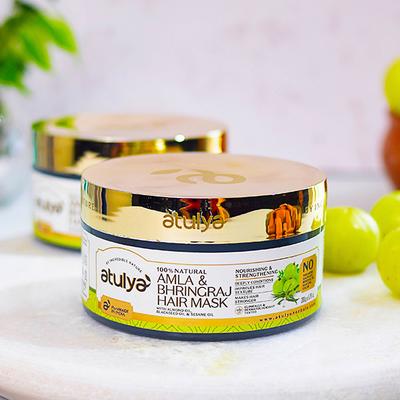 Atulya Amla Bhringraj Hair Mask 200 gm - Hair Masks & Packs