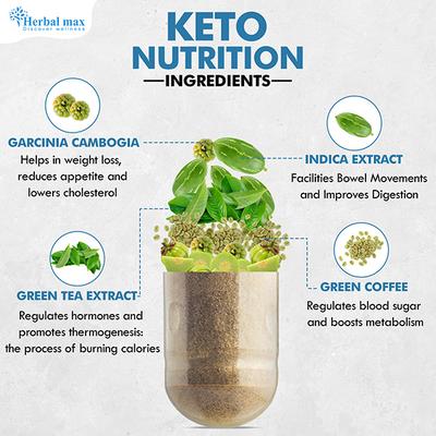 Herbal Max Keto Nutrition Dietary Supplement 800 mg Capsule 60's - Weight Loss
