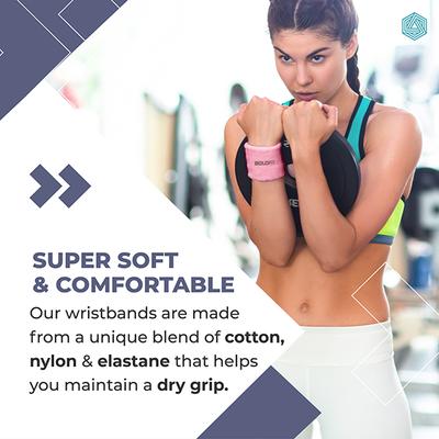 Boldfit Wrist Band - Pink 1's - Workout Essentials