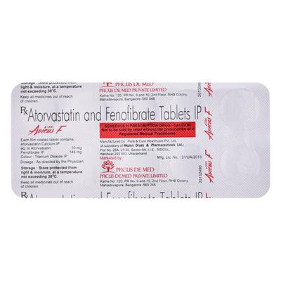 AVICUS F 10mg Tablet 10's - High Cholesterol-Dys