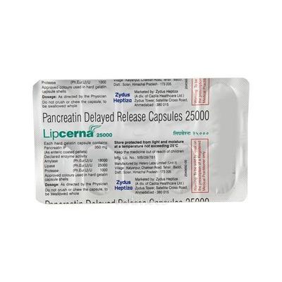 Lipcerna 25000mg Capsule 10'S - Digestion-Dig