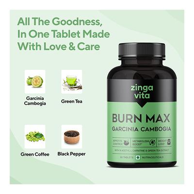 Zingavita Burn Max Garcinia Cambogia Tablet 60's - Herbal Dietary Supplement
