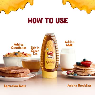 Dabur Honey Squeezy 400 gm (Buy 1 Get 1 Free) - Honey