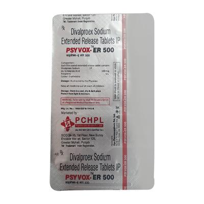 PSYVOX ER 500 Tablet 10's - Epilepsy/Convulsion-Ant