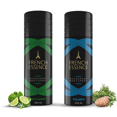 French Essence Deodorant Body Spray - Recharge 200 ml + Triumph 200 ml - Perfumes (Edt/Edp)