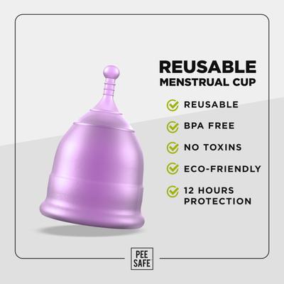 Pee Safe Natural Intimate Wash Liquid 105 ml + Menstrual Cup (XS) - Menstrual Cups