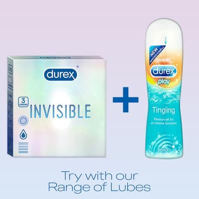 Durex Invisible Super Ultra Thin Condoms for Men 3's - Plain/Flavoured Condoms