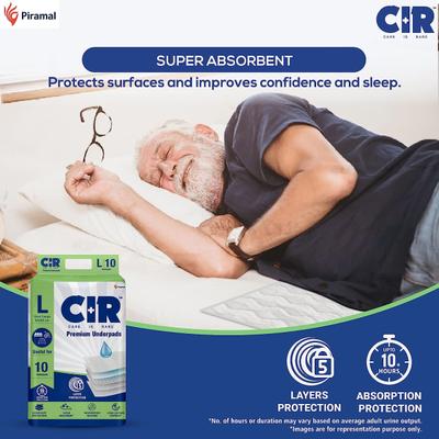CIR Premium Underpads - Large (90 x 60cm) 10's - Adult Diapers & Pads