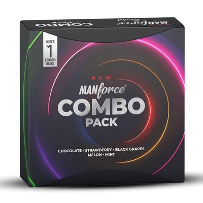 Manforce Condoms Combo Pack (Chocolate, Strawberry, Black Grapes, Melon & Mint) 20's - Plain/Flavoured Condoms