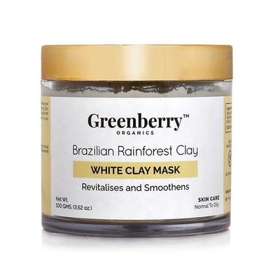 Greenberry Organics Brazilian Rainforest White Clay Mask 100 gm - Masks & Peels