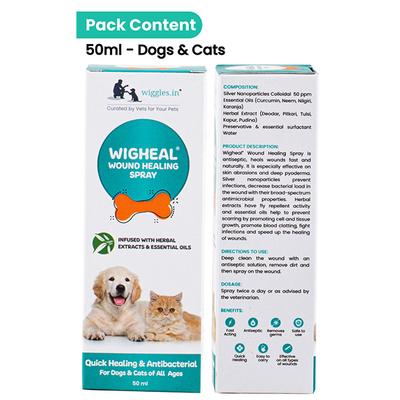 Wiggles Wigheal Dogs & Cats Wound Healing Care Spray 50 ml - Pet Grooming