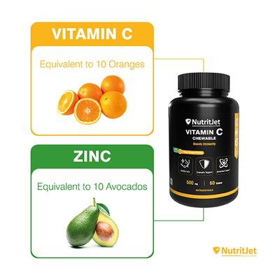 NutritJet Vitamin-C 500 mg Chewable Tablet 60's - Vitamin C