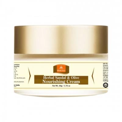 Khadi Pure Herbal Nourishing Cream with Sheabutter - Sandal & Olive 50 gm - Creams/Oils/Lotions