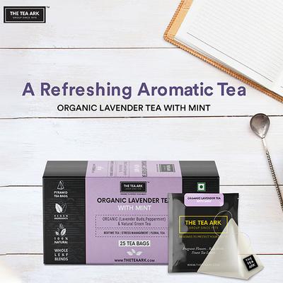 The Tea Ark Organic Tea Bags- Lavender & Peppermint Tea, with Natural Green Tea 25's - Herbal/Green Teas