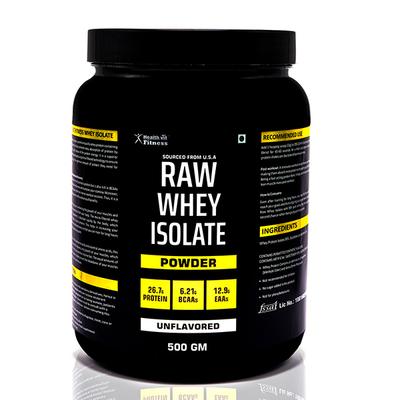 Healthvit Raw Whey Isolate Protein Powder - Unflavored 500 gm - Whey Proteins